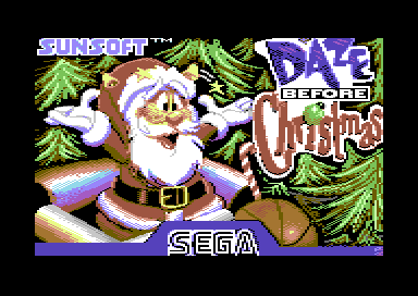A commodore 64 bitmap image based on the cartridge for daze before christmas